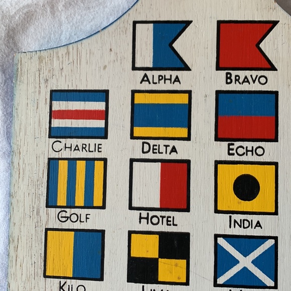 RARE FIND Icao Phonetic Alphabet Wood Cutting Board Plaque - Picture 2 of 10